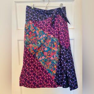 J. Crew Midi in Liberty Mixed Patchwork Floral Skirt Size 0